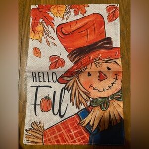 Garden Flag Autumn Fall Scarecrow 12" x 18" NWOT
